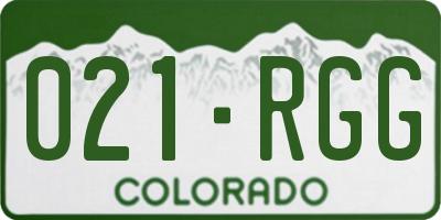 CO license plate 021RGG