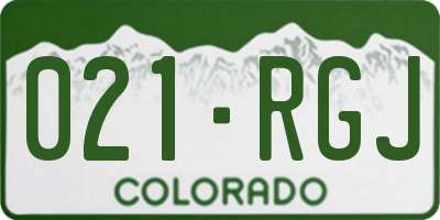 CO license plate 021RGJ