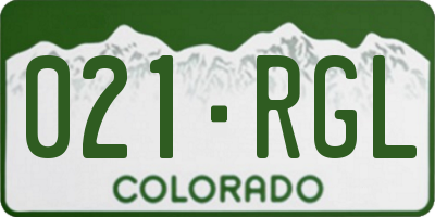CO license plate 021RGL