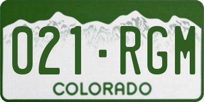 CO license plate 021RGM