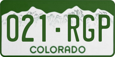 CO license plate 021RGP