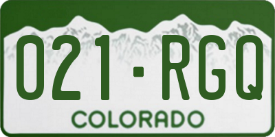 CO license plate 021RGQ