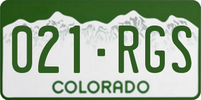 CO license plate 021RGS