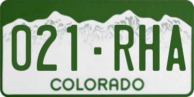 CO license plate 021RHA