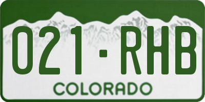 CO license plate 021RHB