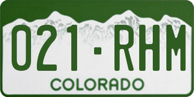 CO license plate 021RHM