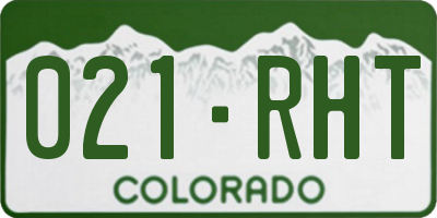 CO license plate 021RHT