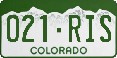 CO license plate 021RIS