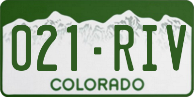 CO license plate 021RIV