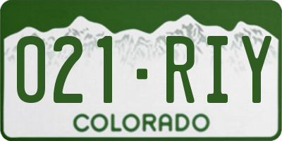 CO license plate 021RIY