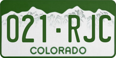 CO license plate 021RJC