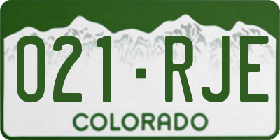 CO license plate 021RJE