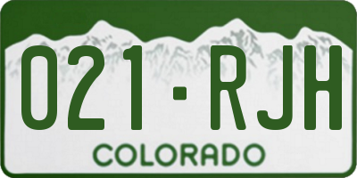 CO license plate 021RJH