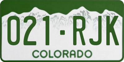 CO license plate 021RJK