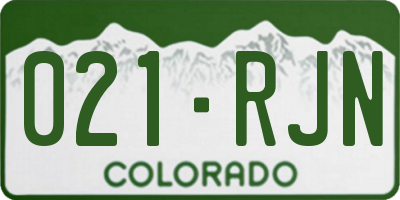 CO license plate 021RJN