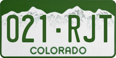 CO license plate 021RJT