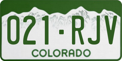 CO license plate 021RJV