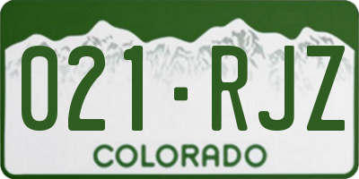 CO license plate 021RJZ