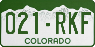 CO license plate 021RKF