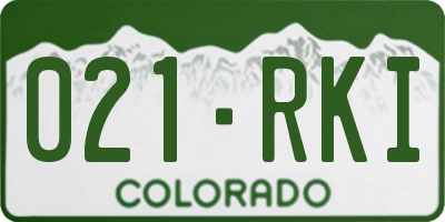 CO license plate 021RKI