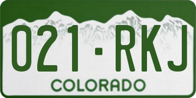 CO license plate 021RKJ