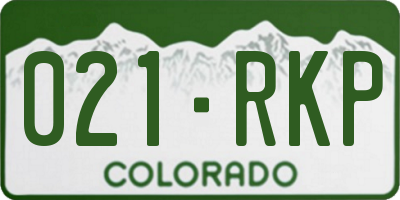 CO license plate 021RKP