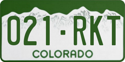 CO license plate 021RKT