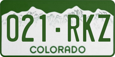 CO license plate 021RKZ