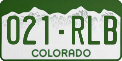 CO license plate 021RLB