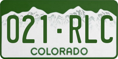 CO license plate 021RLC
