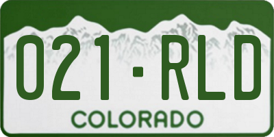 CO license plate 021RLD