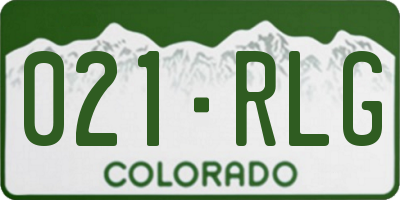 CO license plate 021RLG