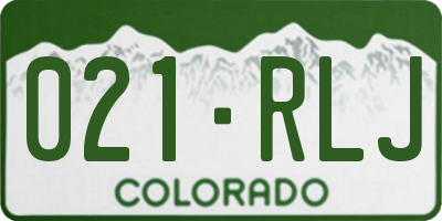 CO license plate 021RLJ