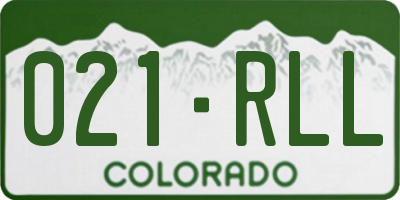 CO license plate 021RLL