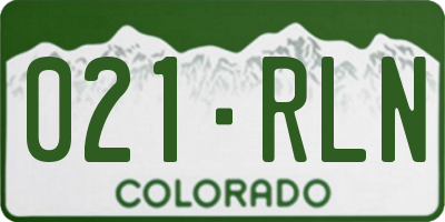 CO license plate 021RLN