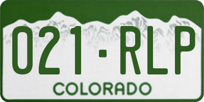 CO license plate 021RLP