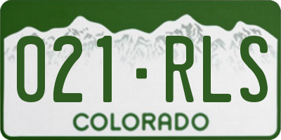 CO license plate 021RLS