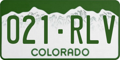 CO license plate 021RLV