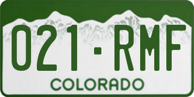 CO license plate 021RMF
