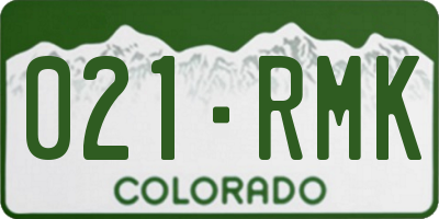 CO license plate 021RMK