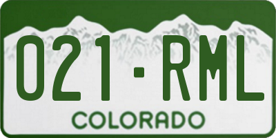 CO license plate 021RML