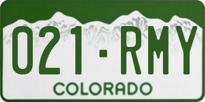CO license plate 021RMY