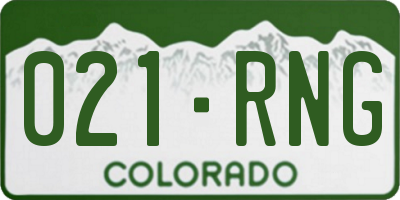 CO license plate 021RNG