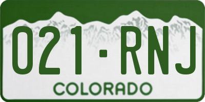 CO license plate 021RNJ
