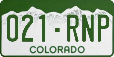 CO license plate 021RNP