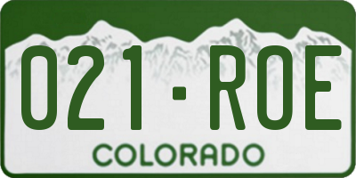 CO license plate 021ROE