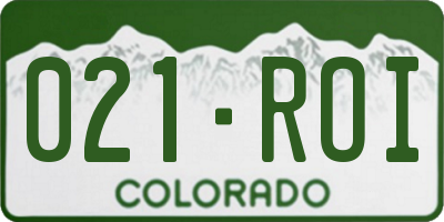 CO license plate 021ROI