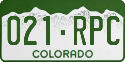 CO license plate 021RPC