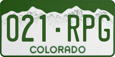 CO license plate 021RPG