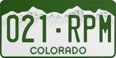 CO license plate 021RPM